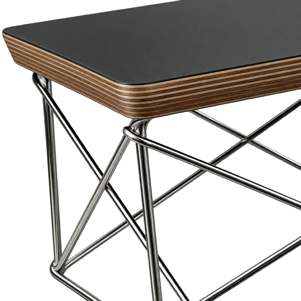 Mesa Eames Wire de centro com base de arame, design de Charles & Ray Eames — detalhe do tampo e da base de arame, foto 3 de 3